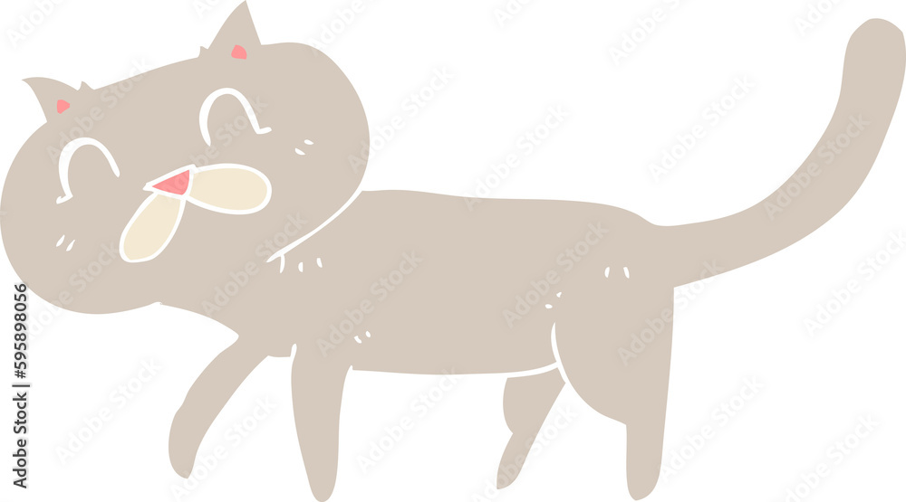 Fototapeta premium flat color illustration of cat