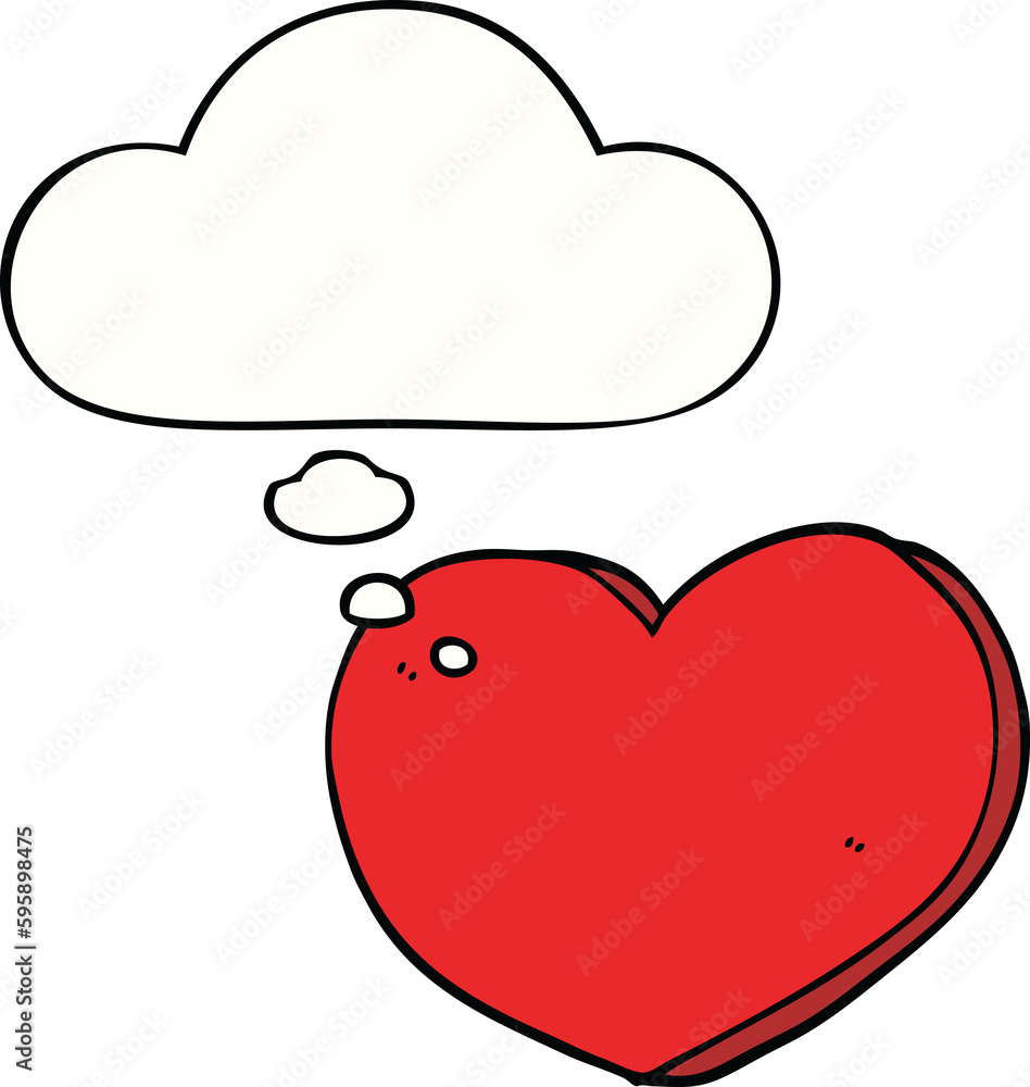 cartoon love heart with thought bubble cartoon love heart with thought bubble