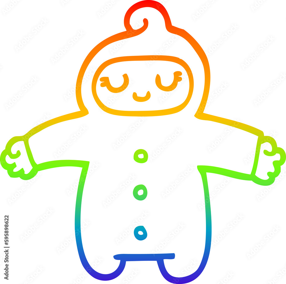 rainbow gradient line drawing of a cartoon baby rainbow gradient line drawing of a cartoon baby