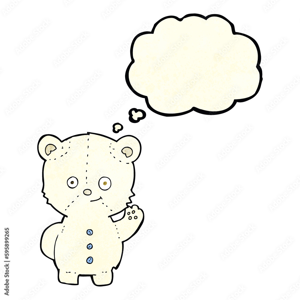 cartoon polar bear cub with thought bubble cartoon polar bear cub with thought bubble