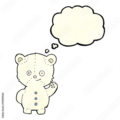 cartoon polar bear cub with thought bubble