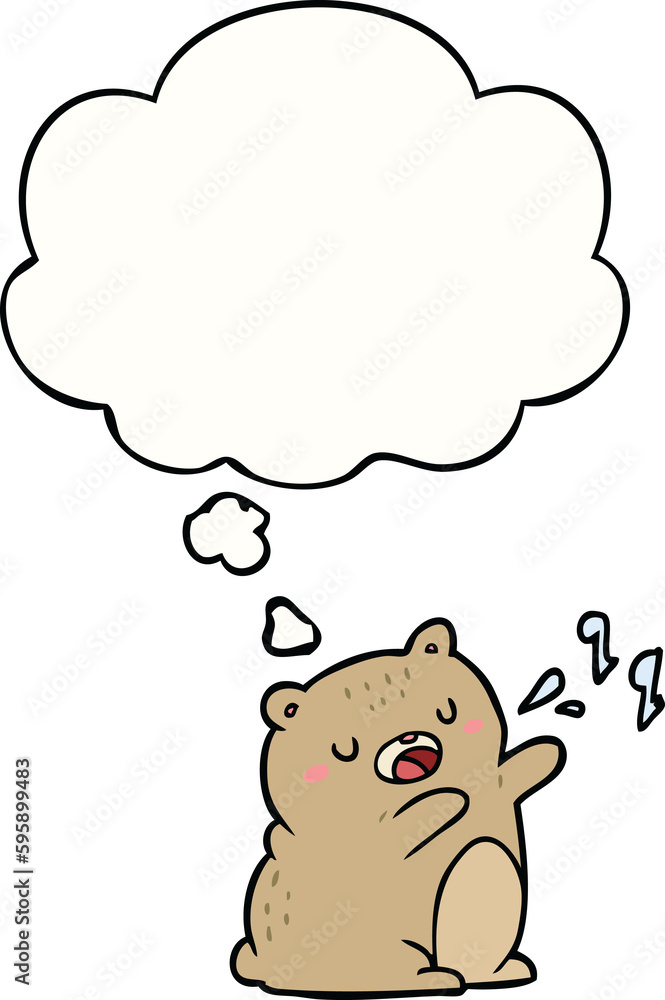 cartoon singing bear with thought bubble cartoon singing bear with thought bubble