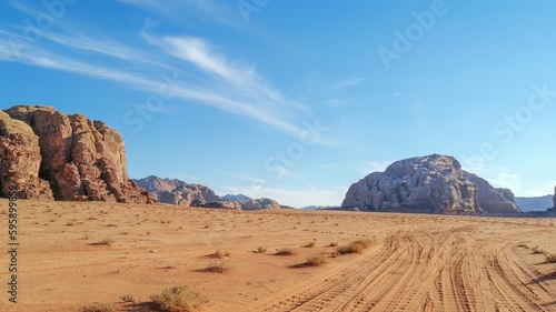 With a caravan in the Wadi Rum desert, Jordan 