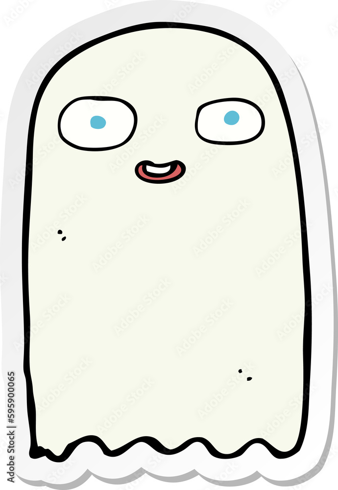 sticker of a funny cartoon ghost sticker of a funny cartoon ghost