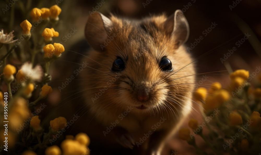 photo of desert dormouse in its natural habitat. Generative AI photo of desert dormouse in its natural habitat. Generative AI