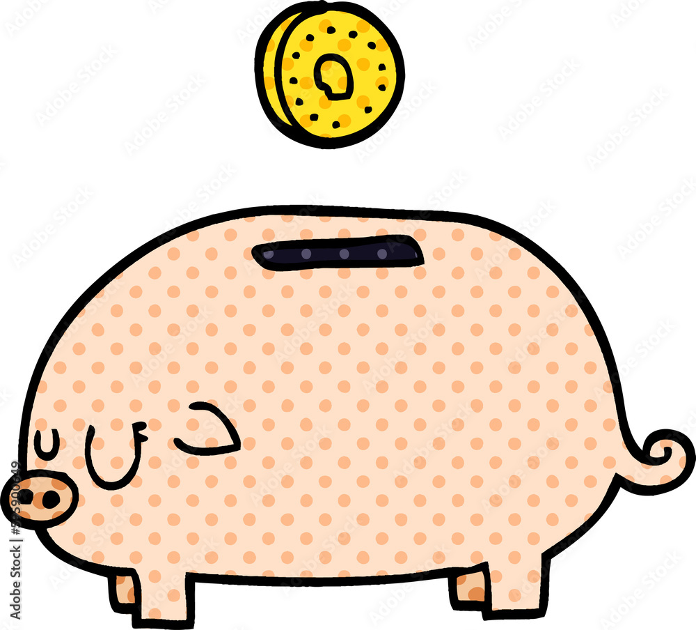 cartoon doodle piggy bank cartoon doodle piggy bank