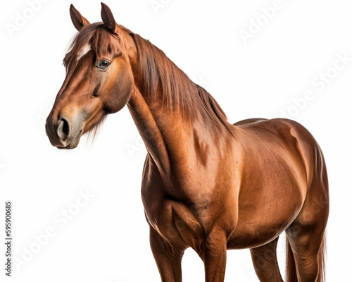 photo of Criollo, horse breed of Argentina isolated on white background. Generative AI