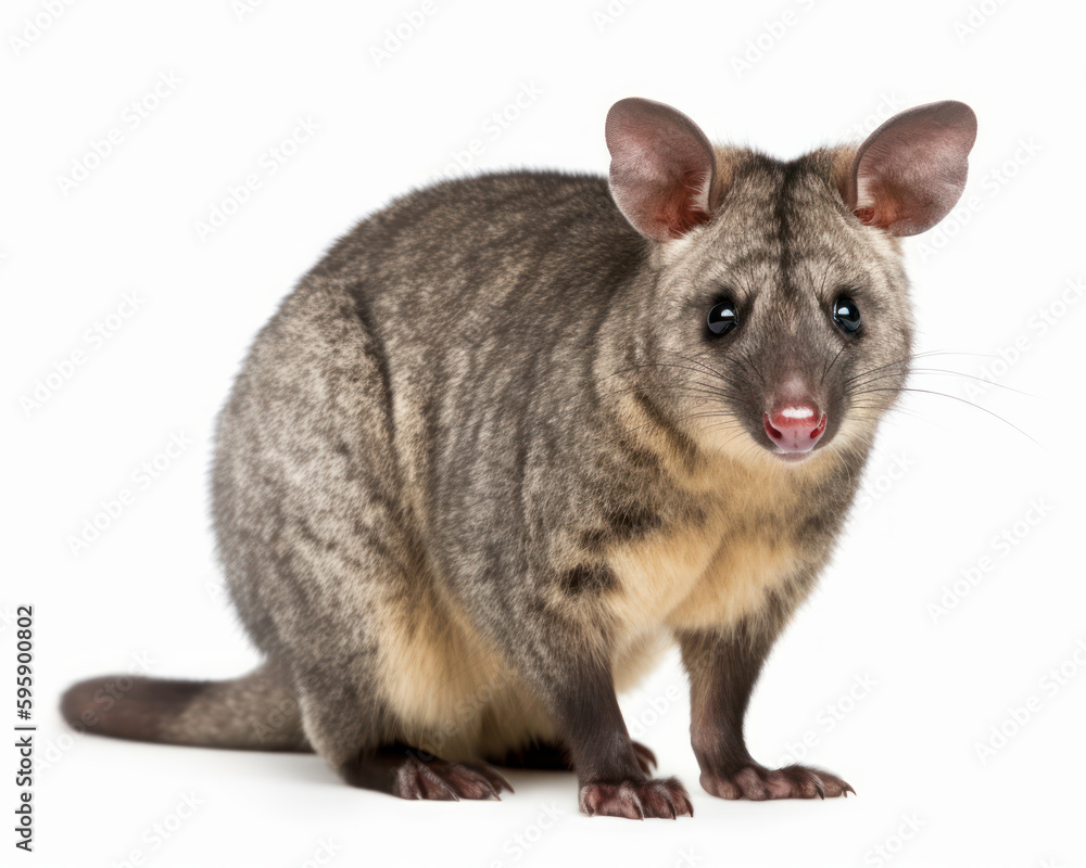 Fototapeta premium photo of dasyurid marsupial isolated on white background. Generative AI