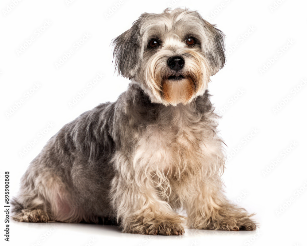 photo of Dandie Dinmont terrier isolated on white background. Generative AI photo of Dandie Dinmont terrier isolated on white background. Generative AI