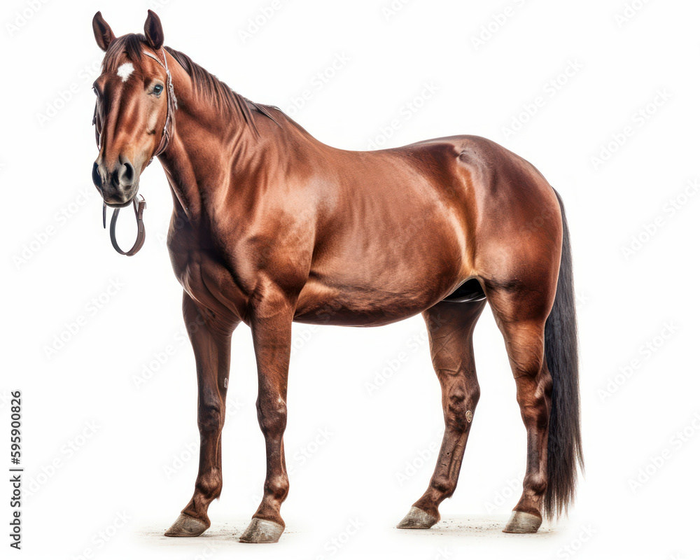 Obraz premium photo of cutting horse isolated on white background. Generative AI