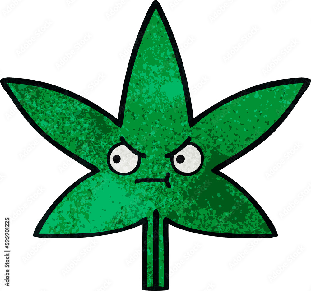 retro grunge texture cartoon of a marijuana leaf retro grunge texture cartoon of a marijuana leaf