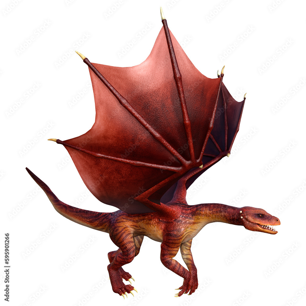 3D Rendering Fairy Tale Dragon on White 3D Rendering Fairy Tale Dragon on White