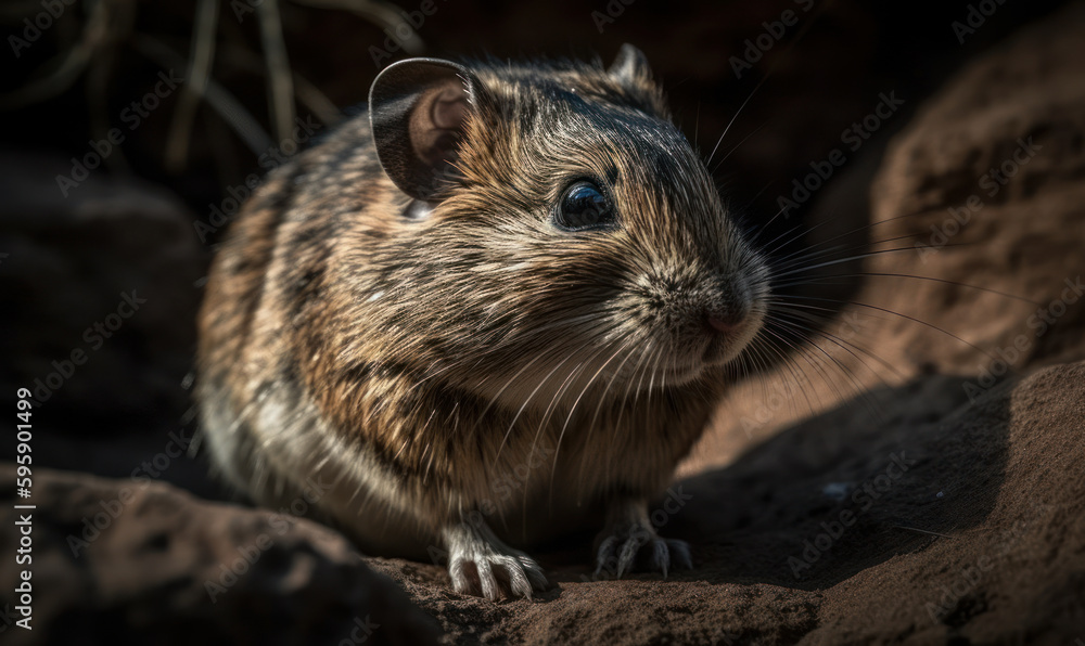 photo of degu (genus Octodon) in its natural habitat. Generative AI photo of degu (genus Octodon) in its natural habitat. Generative AI