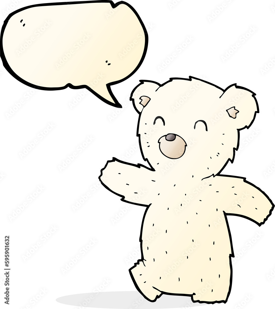 cartoon polar bear with speech bubble cartoon polar bear with speech bubble