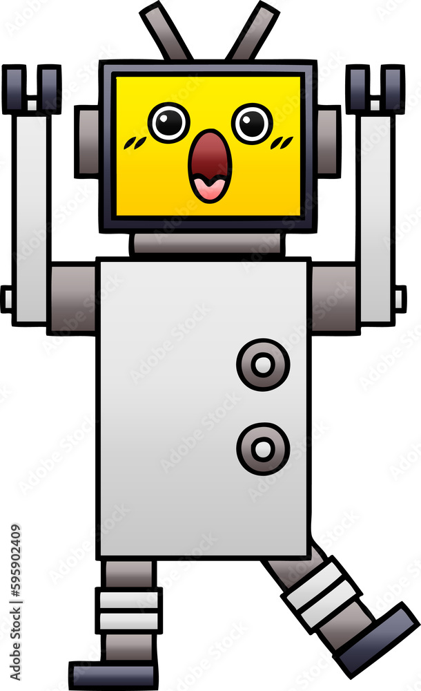 gradient shaded cartoon of a robot gradient shaded cartoon of a robot