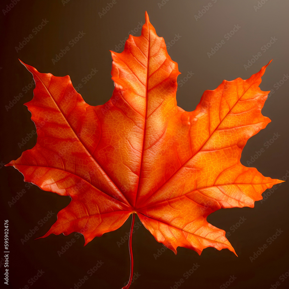 Fototapeta premium Fall old Maple leaf