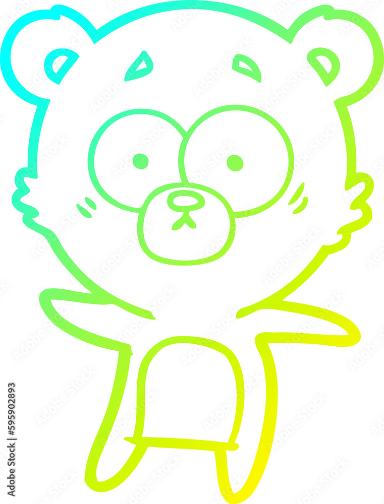 cold gradient line drawing of a anxious bear cartoon cold gradient line drawing of a anxious bear cartoon