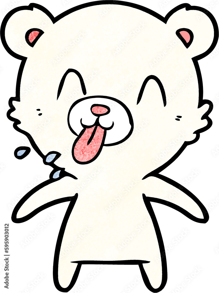 rude cartoon polar bear sticking out tongue rude cartoon polar bear sticking out tongue