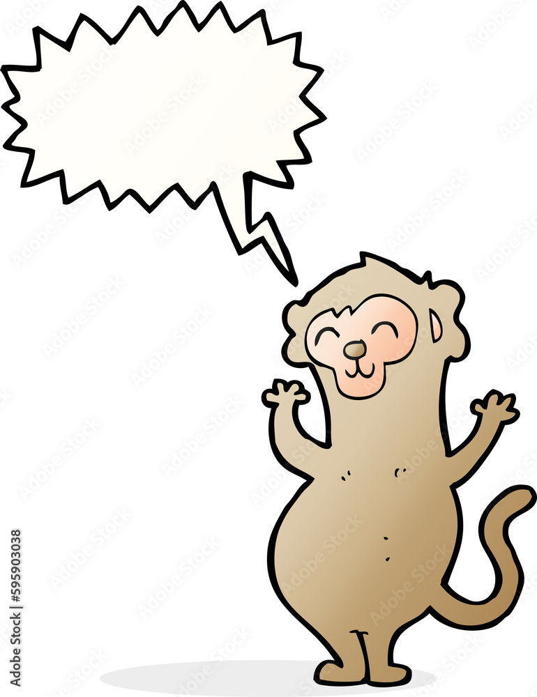 cartoon monkey with speech bubble