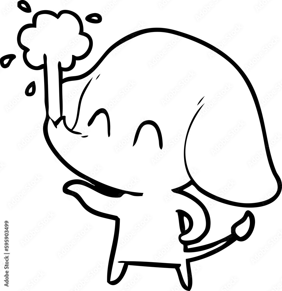 cute cartoon elephant spouting water cute cartoon elephant spouting water