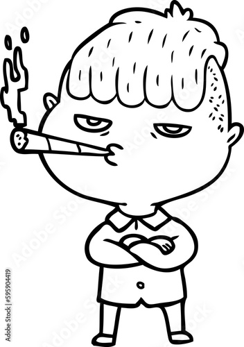 cartoon man smoking