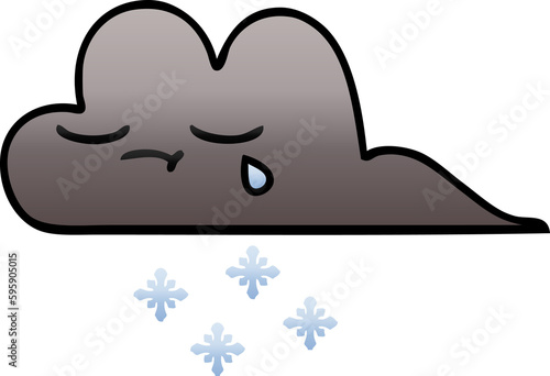 gradient shaded cartoon of a storm snow cloud