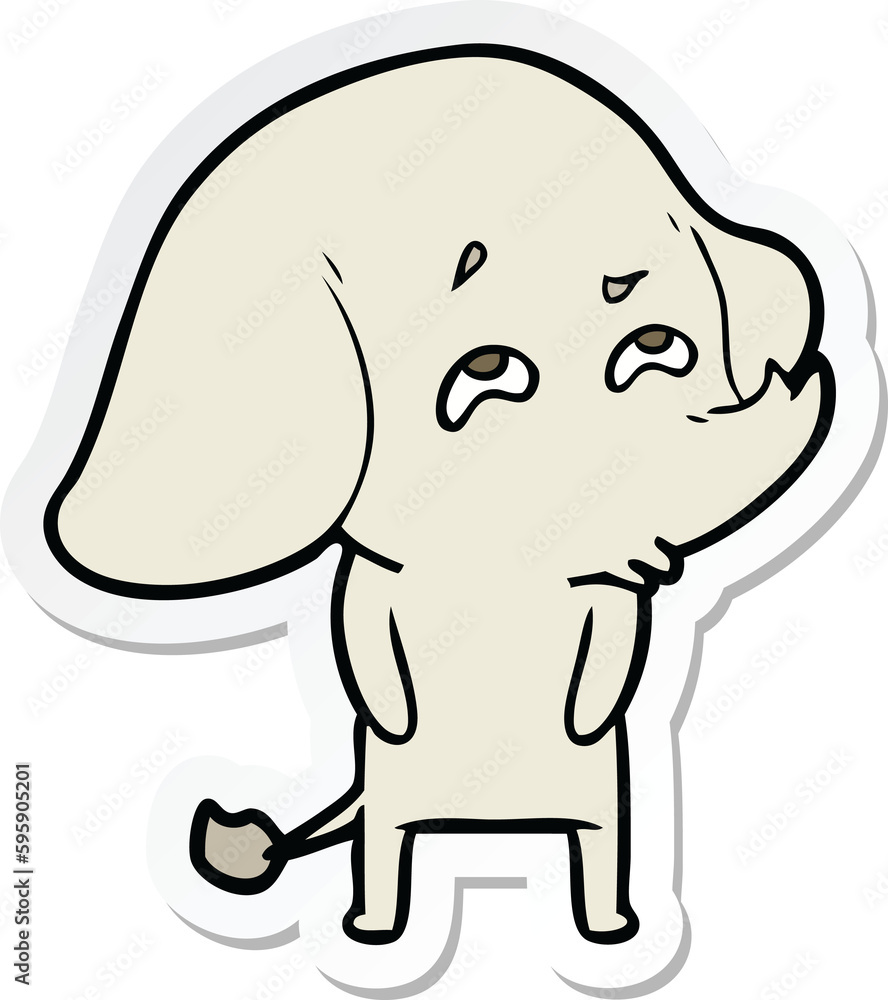 sticker of a cartoon elephant remembering sticker of a cartoon elephant remembering