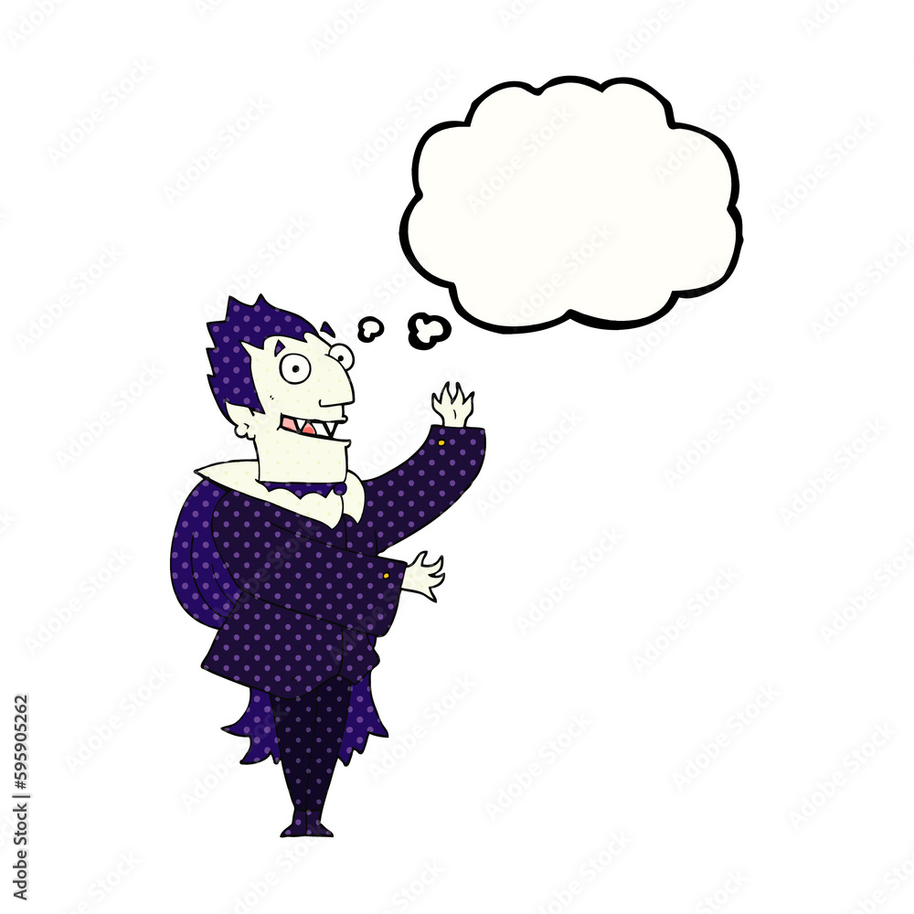 Fototapeta premium freehand drawn thought bubble cartoon vampire