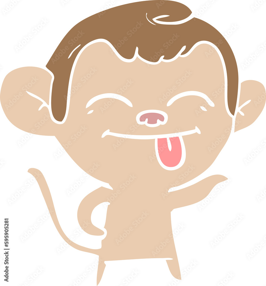 funny flat color style cartoon monkey funny flat color style cartoon monkey
