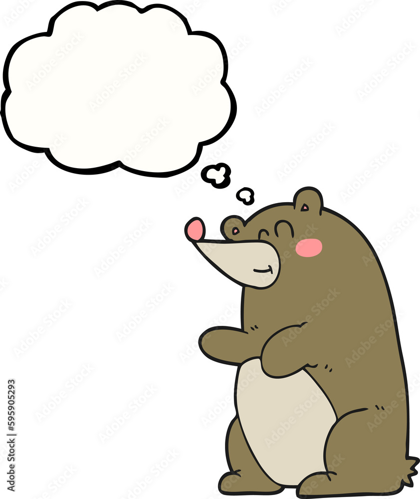 freehand drawn thought bubble cartoon bear freehand drawn thought bubble cartoon bear