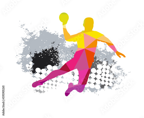 Handball sport graphic for use as a template for flyer or for use in web design.