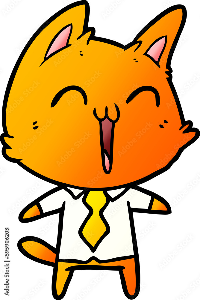 happy cartoon cat