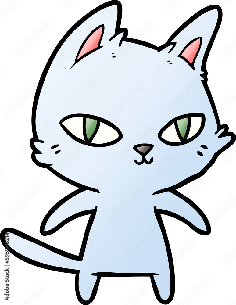 cartoon cat staring