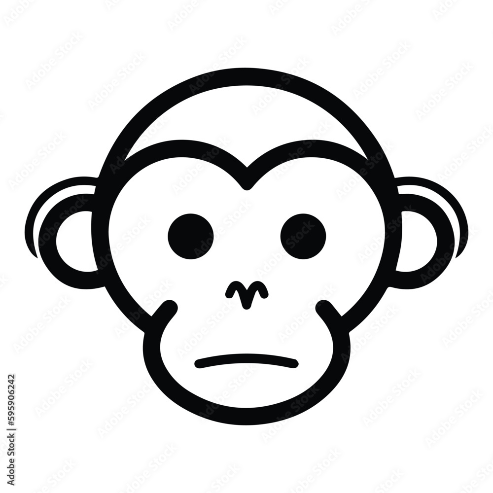 Monkey Face Flat Icon Isolated On White Background Monkey Face Flat Icon Isolated On White Background