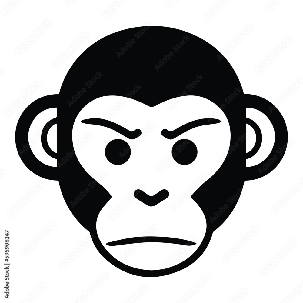 Monkey Face Flat Icon Isolated On White Background Monkey Face Flat Icon Isolated On White Background