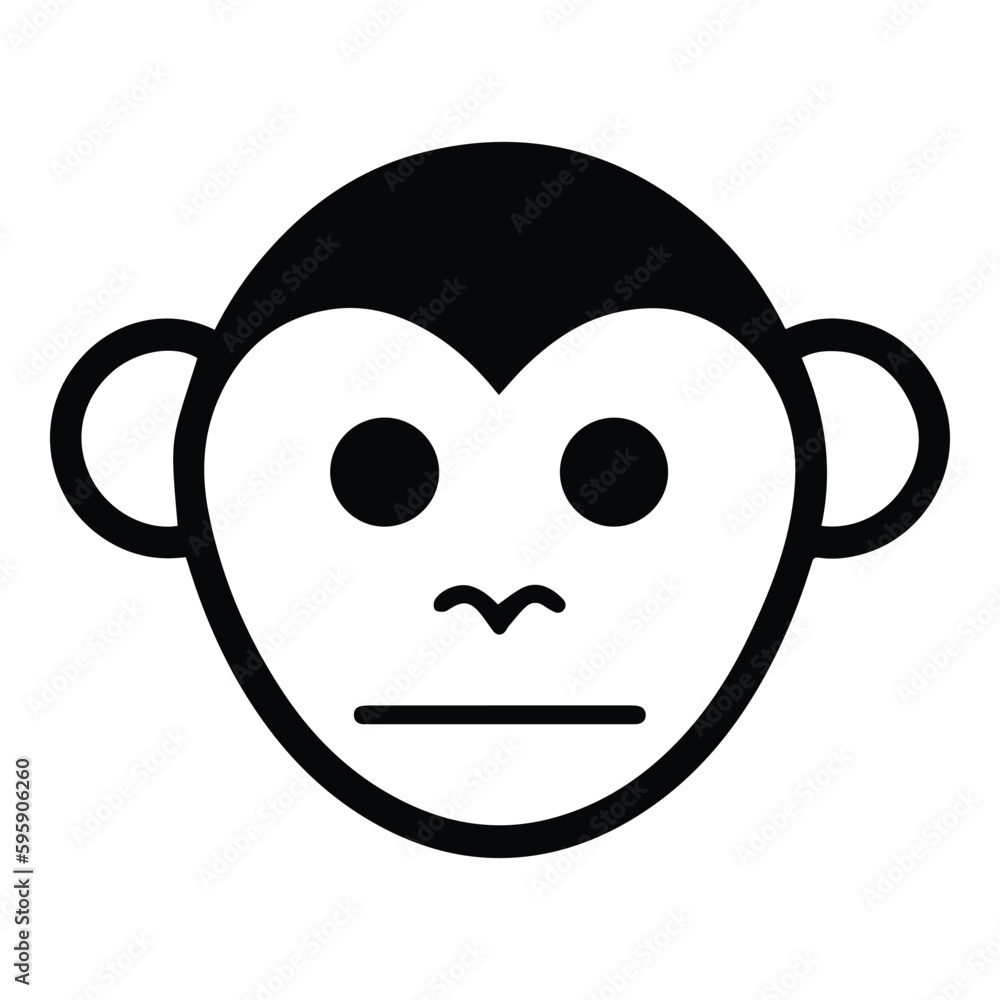 Monkey Face Flat Icon Isolated On White Background Monkey Face Flat Icon Isolated On White Background