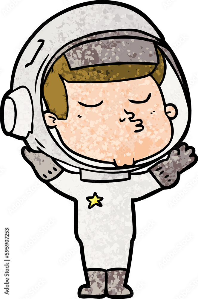 cartoon confident astronaut