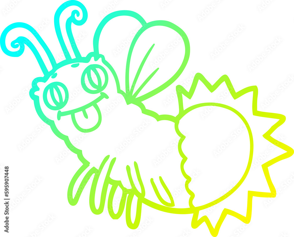 cold gradient line drawing of a cartoon firefly cold gradient line drawing of a cartoon firefly