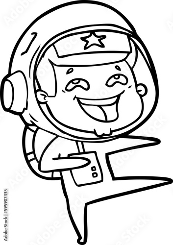 cartoon laughing astronaut