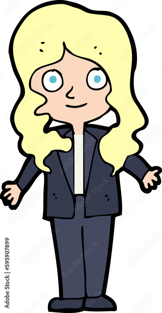 cartoon friendly business woman