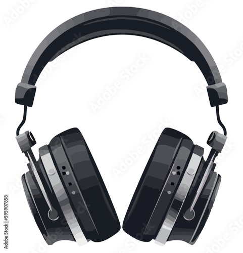 Modern headphones in black