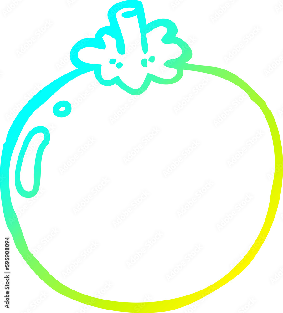 cold gradient line drawing of a cartoon tomato cold gradient line drawing of a cartoon tomato