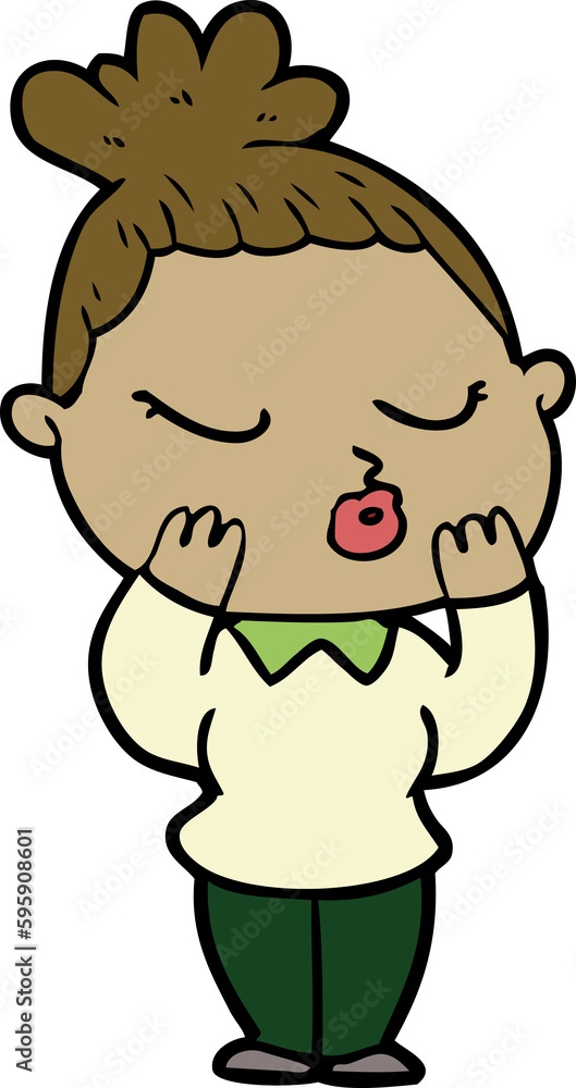 cartoon calm woman cartoon calm woman