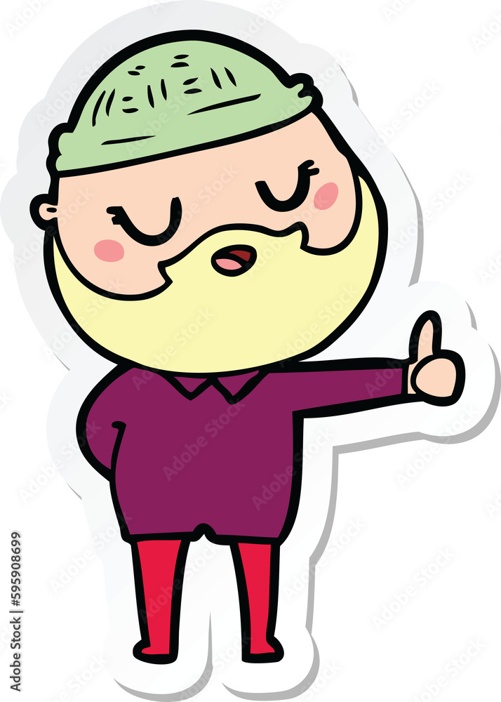 sticker of a cartoon man with beard sticker of a cartoon man with beard