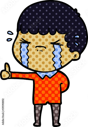 cartoon man crying © lineartestpilot