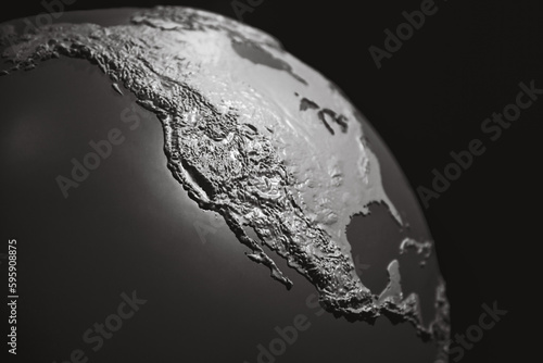 Close-up of a globe and north America photo