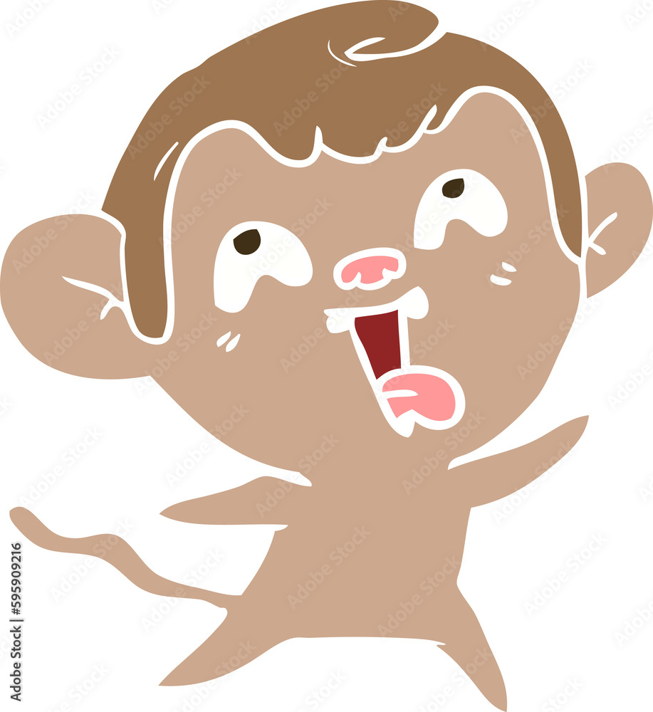 crazy flat color style cartoon monkey crazy flat color style cartoon monkey