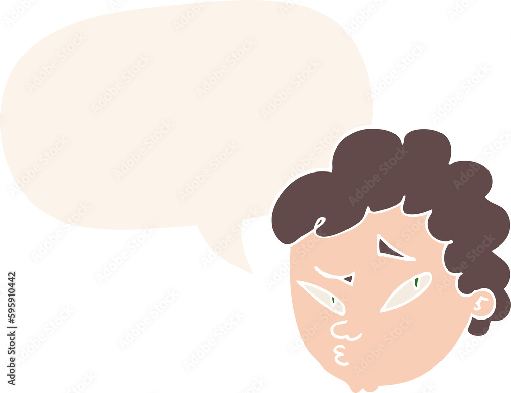 cartoon suspicious man with speech bubble in retro style cartoon suspicious man with speech bubble in retro style