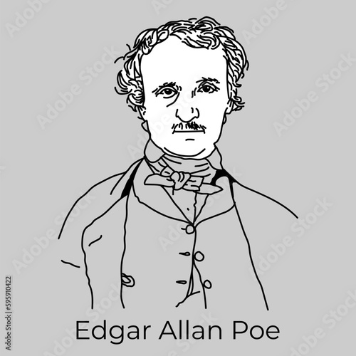 Edgar Allan Poe was an American writer, poet, essayist, literary critic and editor, a representative of American Romanticism. Vector