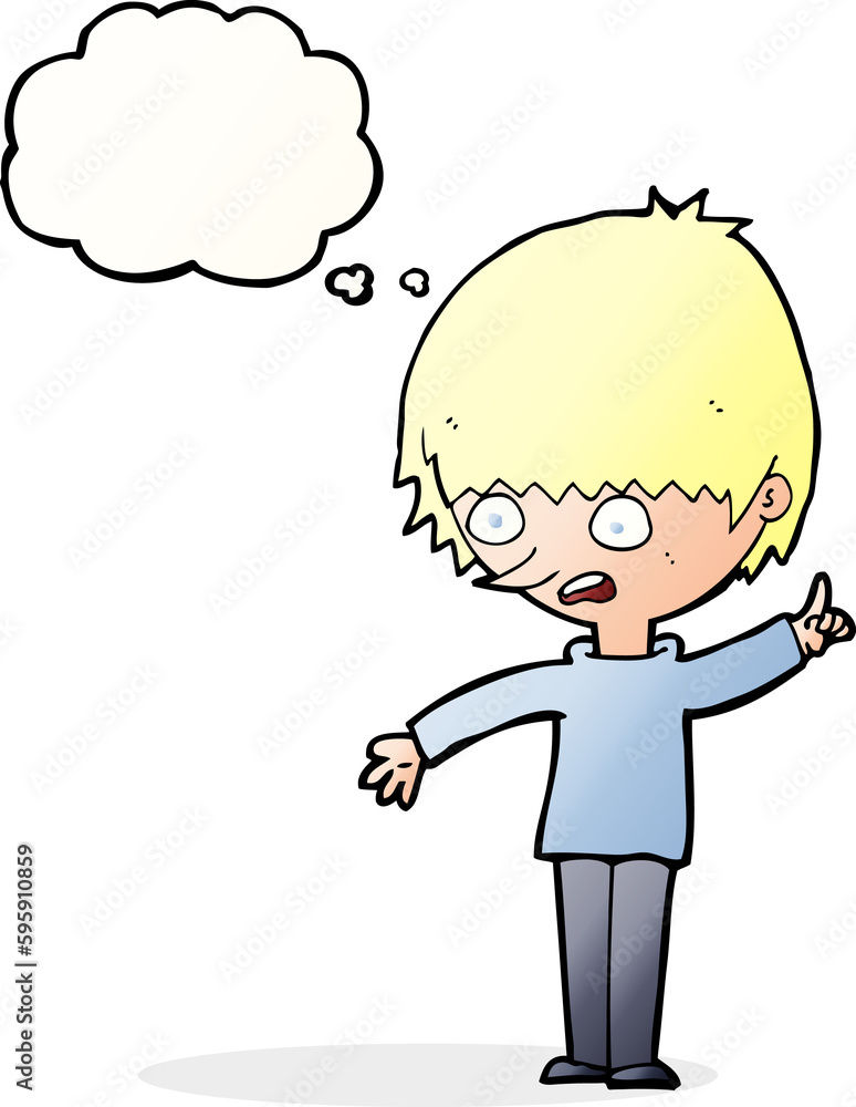 cartoon boy with question with thought bubble cartoon boy with question with thought bubble